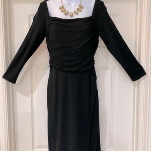 Ann Taylor Square Neck Ruched Waist Dress
